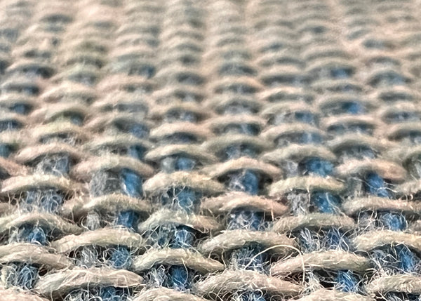 Handwoven tweed, light blue.